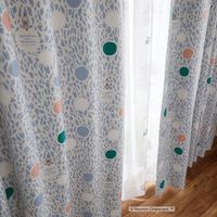 スミノエ MOOMIN セミオーダー カーテン カラーサークル 2300×2050mm ブルー 1セット(2枚入)（直送品）