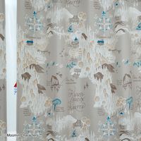 スミノエ MOOMIN セミオーダー カーテン ムーミン谷の地図 2800×2450mm グレー 1セット(2枚入)（直送品）