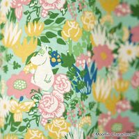 スミノエ MOOMIN セミオーダー カーテン コバナドレープ 1700×1450mm グリーン 1セット(2枚入)（直送品）