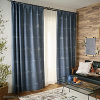 スミノエ MOOMIN セミオーダー カーテン デニムボーダー 2400×1000mm ブルー 1セット(2枚入)（直送品）