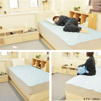 1枚 ロングシンカー 敷パット ブルー ダブル　140×205cm 洗える オールシーズン 敷布団パッド ベッドパット 新生活 非冷感（直送品）