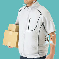 ポリエステル製空調服　半袖　ファンバッテリーセット　シルバー3L  1セット 空調服