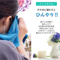 6枚 クールタオル ブルー ひんやりタオル 冷感タオル 冷えタオル 接触冷感 冷却 タオル 夏用 冷感 素材（直送品）