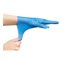 エブノ No.3063 エブケアシルキーグローブ 使い捨て手袋 ブルー 箱入 Mサイズ 1セット(100枚×10箱)