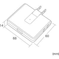 延長コード 電源タップ 2P（ピン） 2個口 USB充電ポート搭載 ホワイト TAP-B104UN サンワサプライ 1個