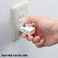 延長コード 電源タップ 2P（ピン） 2個口 ホワイト TAP-B56W サンワサプライ 1個（直送品）
