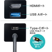 サンワサプライ USB Type-Cハブ付き HDMI変換アダプタ USB-3TCH35BK 1個