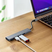 サンワサプライ Type-C 3ポート コンボスリムハブ(カードリーダー付き) USB-3TCHC19S 1個
