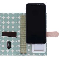 シンメ い草のスマートフォンケース　他機種対応　適応サイズ：約162ｘ81ｘ10mm以内　LLサイズ[キナリ/ドットグリーン]（直送品）