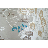 スミノエ ムーミン 遮光カーテン ムーミン谷の地図 100×200cm グレー 4549781277370 1枚