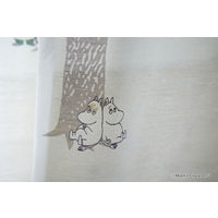 スミノエ ムーミン レースカーテン プートボーダー ボイル 100×133cm グレー 4549781277592 1枚