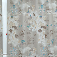 スミノエ MOOMIN セミオーダー カーテン ムーミン谷の地図 3000×1900mm グレー １セット(2枚入)（直送品）