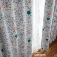 スミノエ MOOMIN セミオーダー カーテン カラーサークル 2300×1650mm ブルー １セット(2枚入)（直送品）