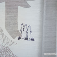スミノエ MOOMIN セミオーダー レースカーテン プート 1200×1090mm グレー １セット(2枚入)（直送品）