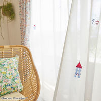 スミノエ MOOMIN セミオーダー レースカーテン ムーミンハウスボイル 2000×1350mm ホワイト １セット(2枚入)（直送品）