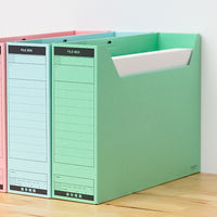 コクヨ　ファイルボックス-FS　＜Bタイプ＞　フタ付き　B4ヨコ　背幅102mm　緑　B4-LFBN-G　1セット（3冊）