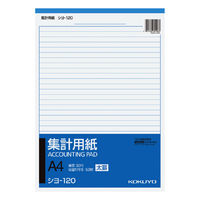 コクヨ 集計用紙太罫A4縦 横罫幅8.5mm30行50枚 シヨ-120N 1セット(5冊)