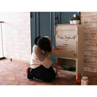 【軒先渡し】ヤマソロ ORIANA ラージスタンドポスト ホワイト 幅400×奥行325×高さ900mm 1台（直送品）