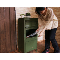 【軒先渡し】ヤマソロ Caleb ラージスタンドポスト グリーン 幅400×奥行335×高さ900mm 1台（直送品）