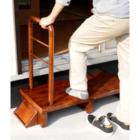 【軒先渡し】ヤマソロ 手すり付きうづくり玄関台90 ブラウン 幅996×奥行400×高さ780～795mm 1台（直送品）