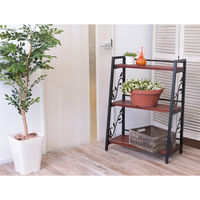 【軒先渡し】ヤマソロ nico 3段ラック ブラウンブラック 幅600×奥行305×高さ810mm 1台（直送品）