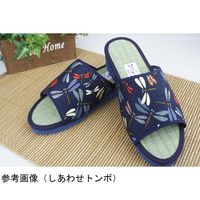 アイ・エス・エム 藍染め 和柄 たたみサンダル くつろぎネコ Lサイズ K11545 1個 65-1335-75（直送品）