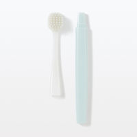 無印良品 ヘッドが交換できる歯ブラシ ワイドヘッド ブルー ふつう 全長184mm 良品計画