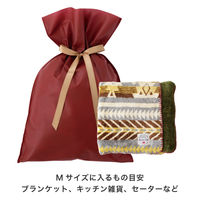 ヘッズ 不織布リボン付ギフトバッグーM/エンジ 100枚（10枚×10セット）