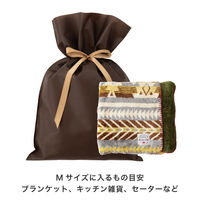 ヘッズ 不織布リボン付ギフトバッグーM/ブラウン 100枚（10枚×10セット）