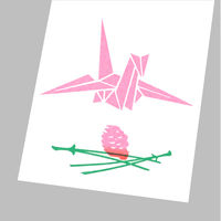 ササガワ 札紙 白寿・命名字入 折鶴柄入 28-20 1冊(100枚)