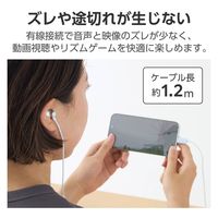 タイプCイヤホン 有線 マイク付き セミオープン型 断線しにくい高耐久 ブルー EHP-DF13IMBU エレコム 1個