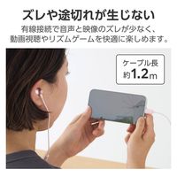 タイプCイヤホン 有線 マイク付き セミオープン型 断線しにくい高耐久 ピンク EHP-DF13IMPN エレコム 1個