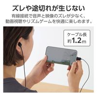 タイプCイヤホン 有線 マイク付き カナル型 断線しにくい高耐久 ブラック EHP-DF14CMBK エレコム 1個