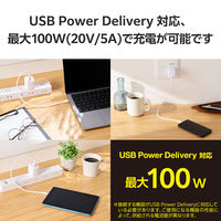 タイプCケーブル （USB-C to C） 30cm PD 100W シリコン 白 MPA-CCECSS03WH エレコム 1個