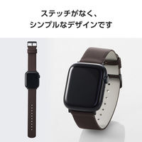 アップルウォッチバンド (49 45 44 42mm) レザー ベルト ブラウン AW-45BDLBR エレコム 1個（直送品）
