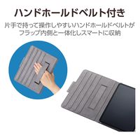 11インチ iPad Pro (M4) ケース ヴィーガンレザー ハンドベルト付 黒 TB-A24PM360BK エレコム 1個