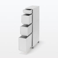 無印良品 再生ポリプロピレン入り 収納ストッカー キャスター付2 ホワイトグレー 約幅18×奥行40×高さ83cm 良品計画