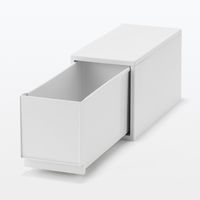 無印良品 再生ポリプロピレン入り 収納ストッカー 追加用 中 ホワイトグレー 約幅18×奥行40×高さ21cm 良品計画