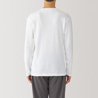 【メンズ】無印良品 紳士 あったか綿 Vネック長袖Tシャツ 紳士M 白 良品計画