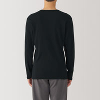 【メンズ】無印良品 紳士 あったか綿 Vネック長袖Tシャツ 紳士XL 黒 良品計画