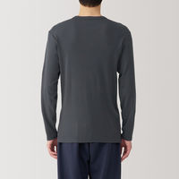 【メンズ】無印良品 紳士 あったか綿 クルーネック長袖Tシャツ 紳士S ダークグレー 良品計画