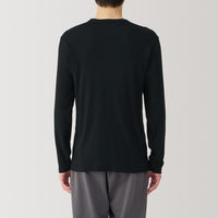 【メンズ】無印良品 紳士 あったか綿 クルーネック長袖Tシャツ 紳士S 黒 良品計画