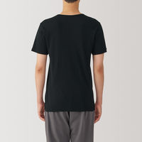 【メンズ】無印良品 紳士 あったか綿 Vネック半袖Tシャツ 紳士L 黒 良品計画