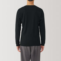 【メンズ】無印良品 紳士 あったか綿 厚手 Vネック長袖Tシャツ 紳士S 黒 良品計画