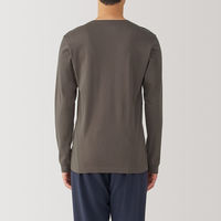 【メンズ】無印良品 紳士 あったか綿 厚手 Vネック長袖Tシャツ 紳士S カーキ 良品計画