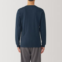 【メンズ】無印良品 紳士 あったか綿 厚手 Vネック長袖Tシャツ 紳士S ダークネイビー 良品計画