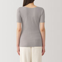 【レディース】無印良品 婦人 あったか綿 半袖Tシャツ 婦人S グレイッシュブラウン 良品計画