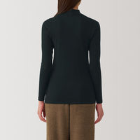 【レディース】無印良品 婦人 あったか綿 ハイネック長袖Tシャツ 婦人S 黒 良品計画