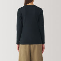 【レディース】無印良品 婦人 あったか綿 厚手 クルーネック長袖Tシャツ 婦人M 黒 良品計画