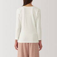 【レディース】無印良品 婦人 あったか綿 厚手 Uネック八分袖Tシャツ 婦人M オフ白 良品計画